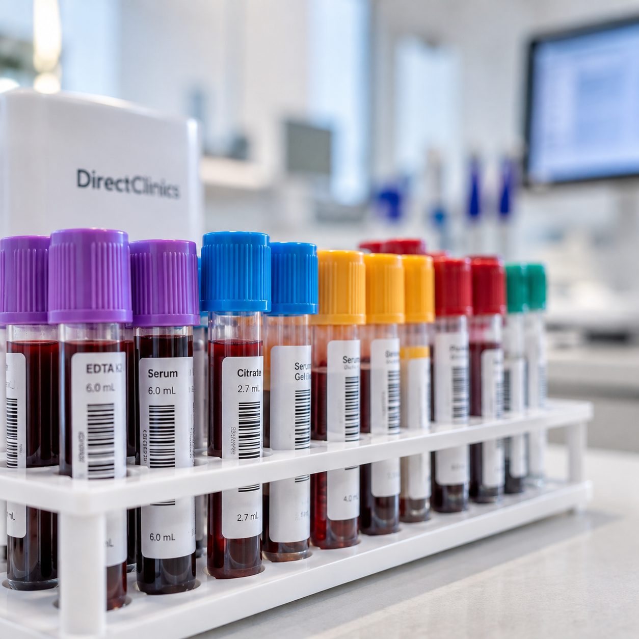 Bloedbuisjes voor laboratoriumonderzoek bij DirectClinics